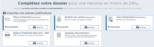 Page de téléchargement des pièces justificatives (après la signature)